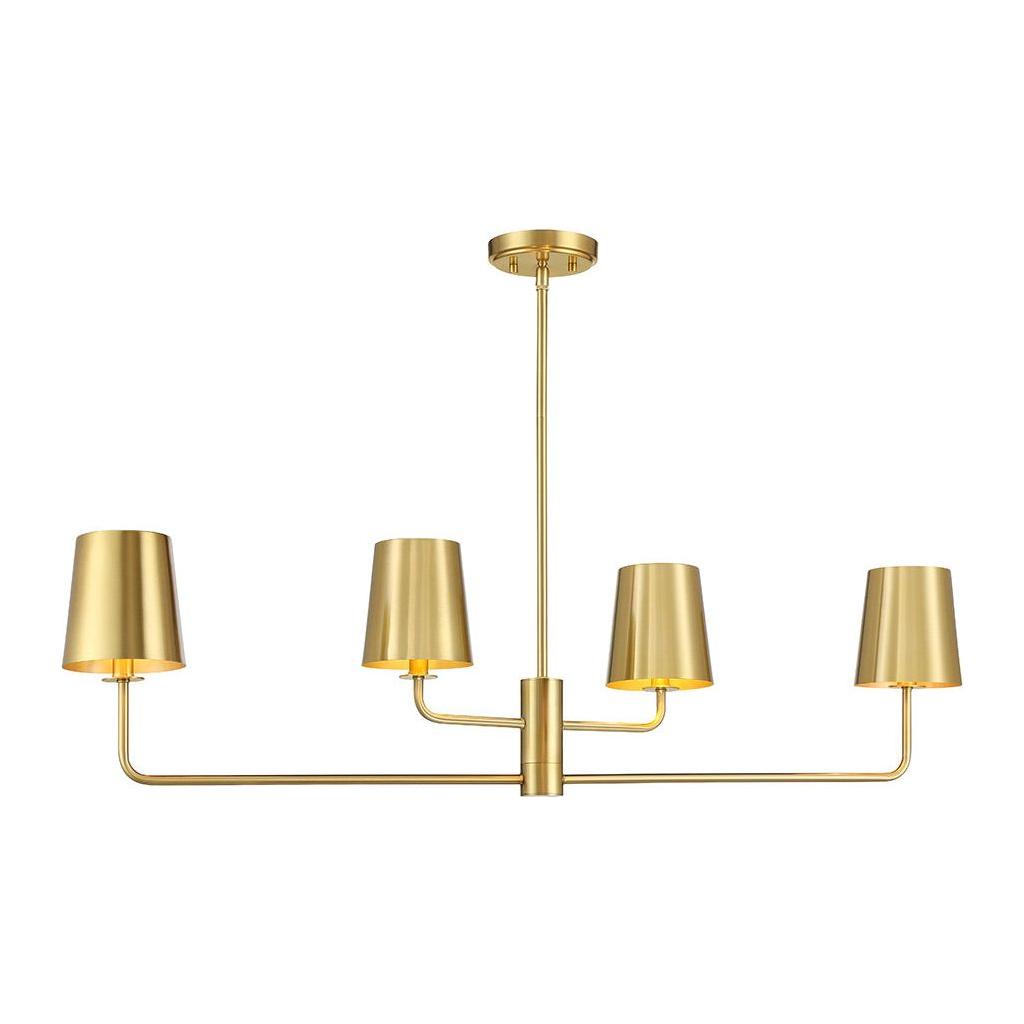 4-Light Linear Chandelier in Matte Black - Light House Co.