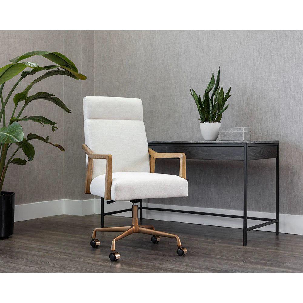 Collin Office Chair - Natural/Heather Ivory Tweed - Light House Co.