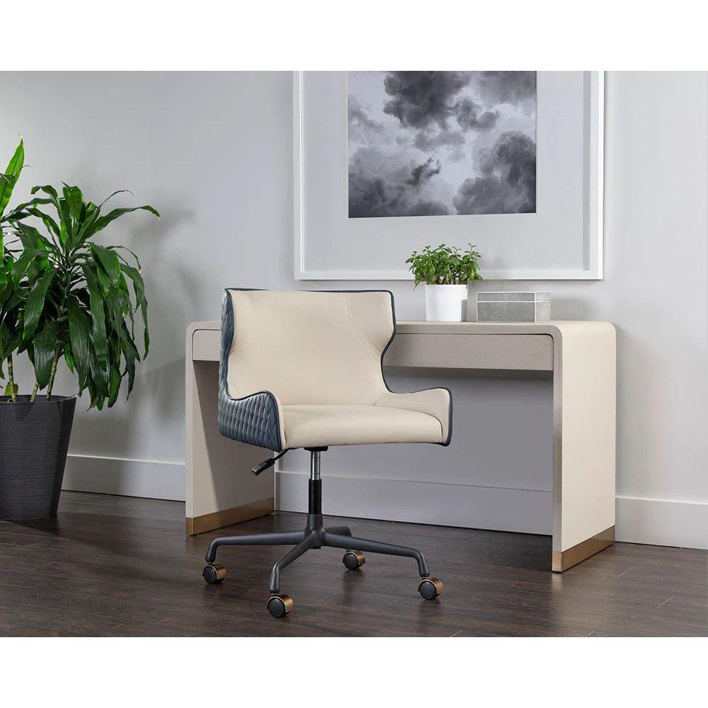 Gianni Office Chair -  Dillon Cream / Dillon Thunder - Light House Co.