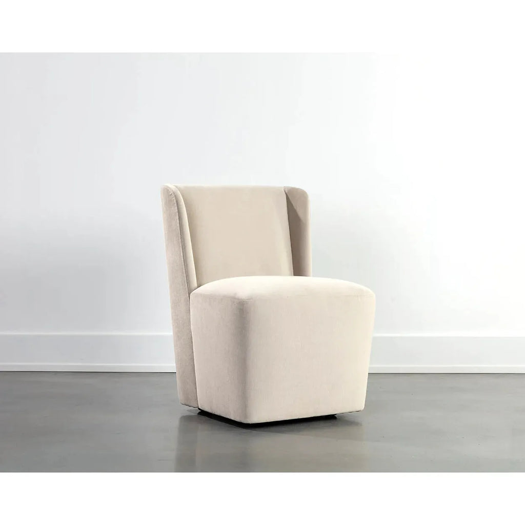 Amita Wheeled Dining Chair - Light House Co.