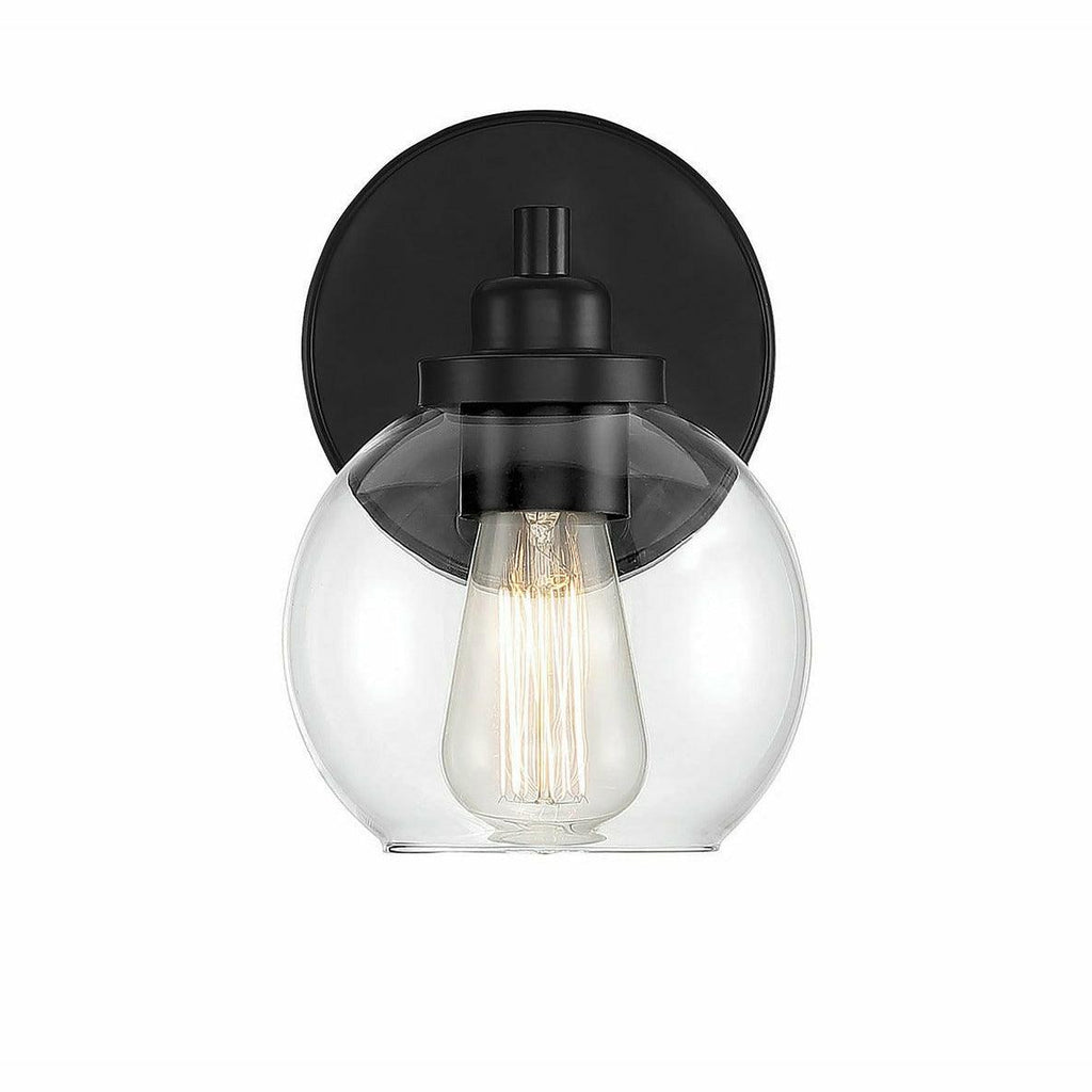 Carson Wall Sconce | Black/Clear Glass