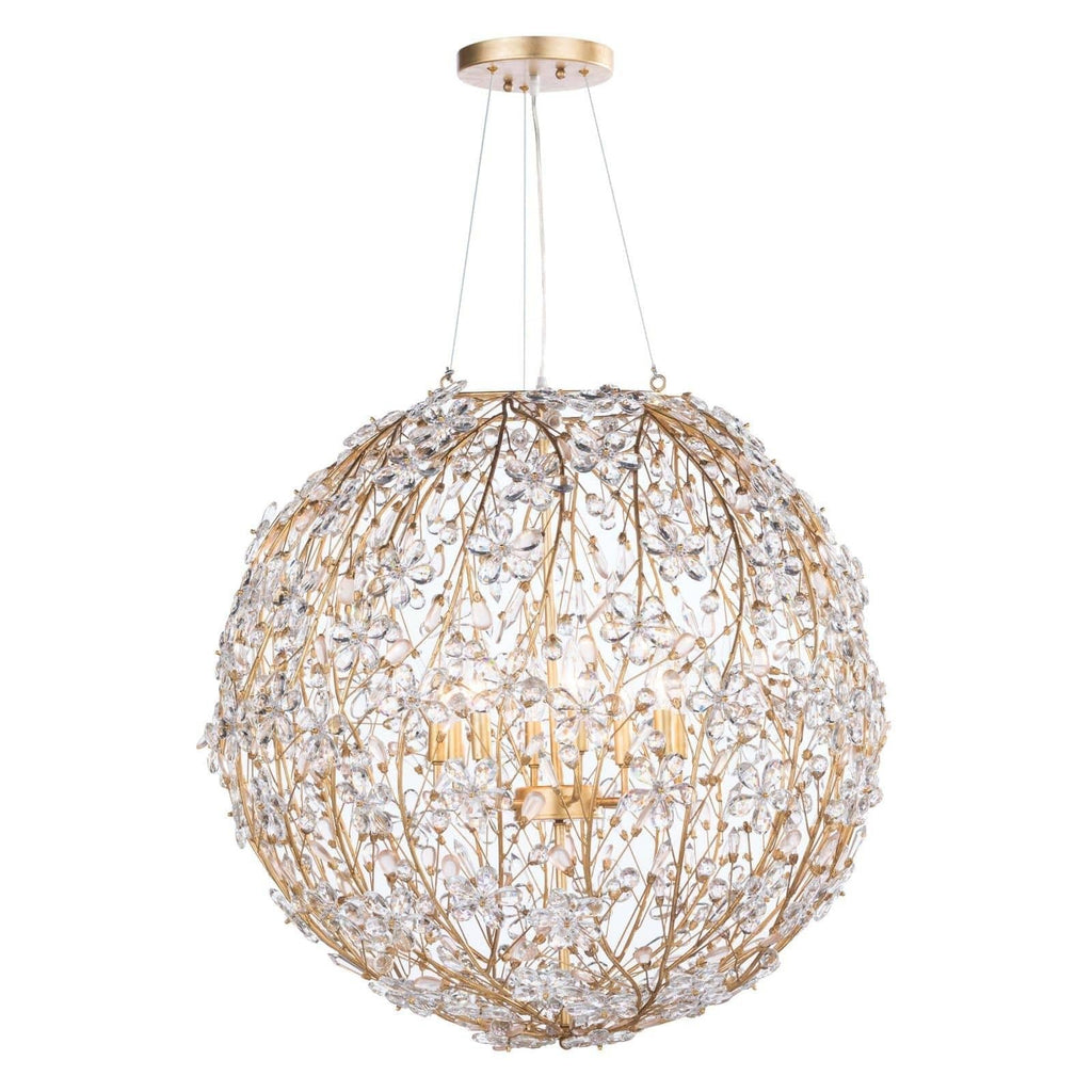 Large Cheshire Chandelier in gold / crystal