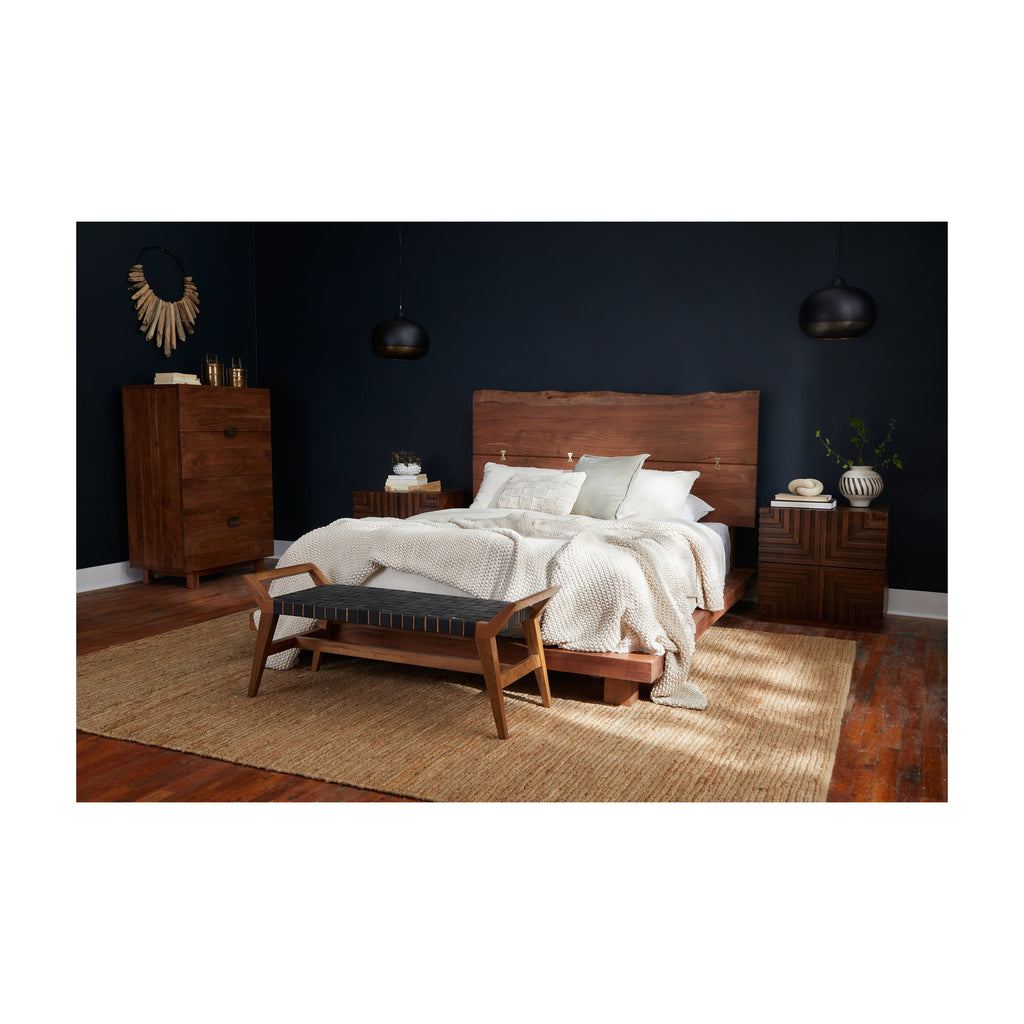 Danielle Leather Bench - Light House Co.
