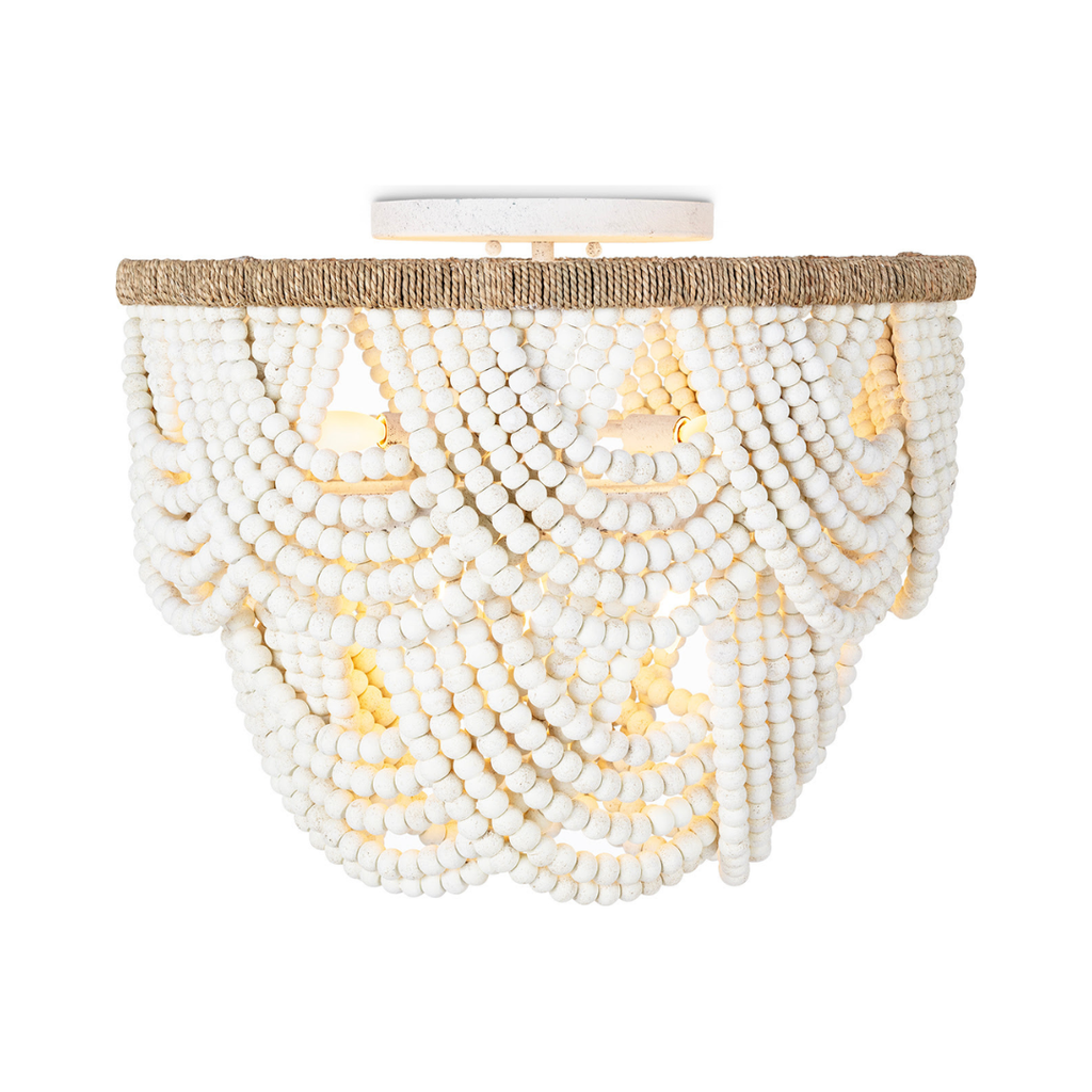 Lorelei Wood Bead Flush Mount - Light House Co.