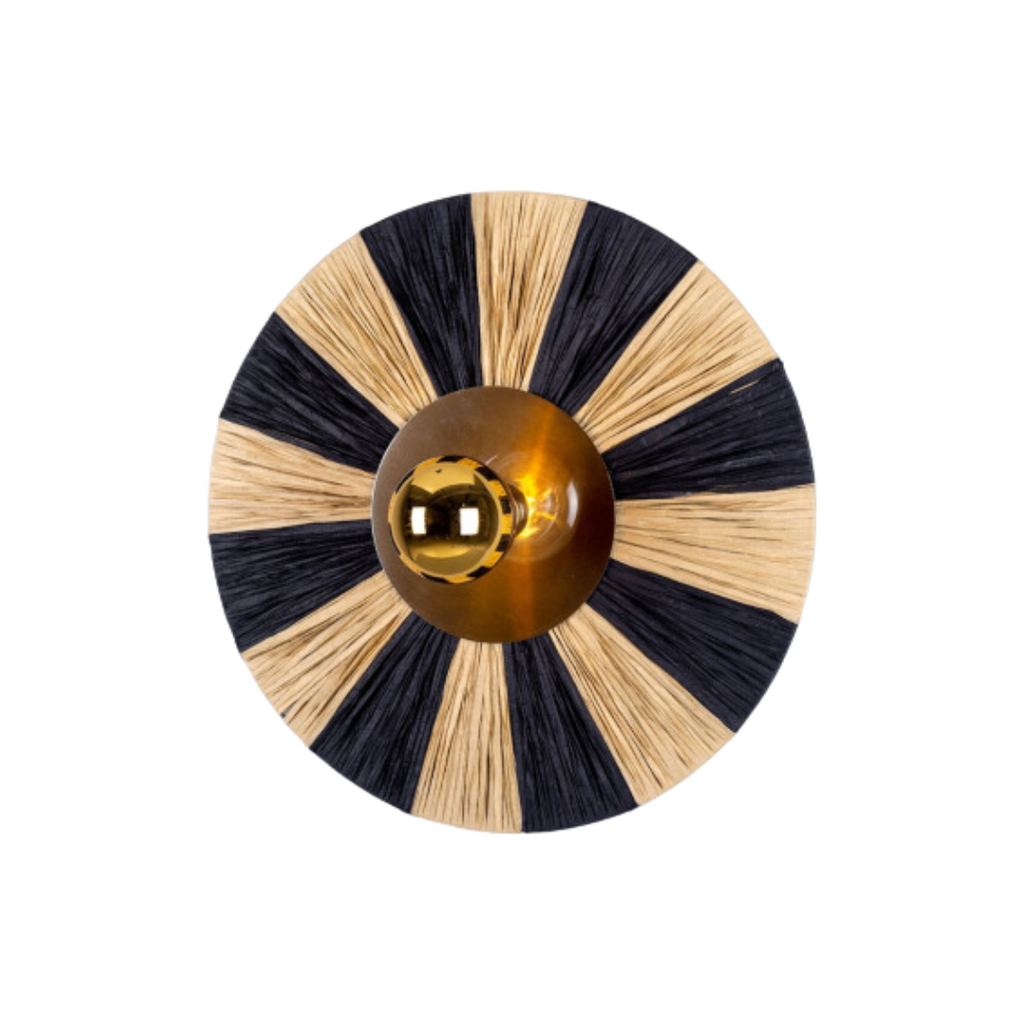 Vernon Raffia Striped Wall Light - Light House Co.
