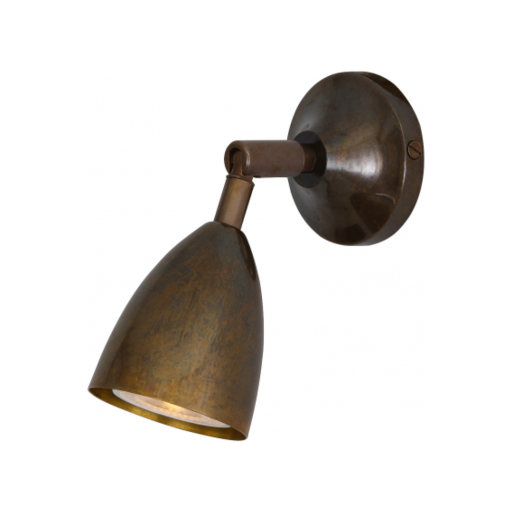 Lainio Small Vintage Brass Wall Spotlight - Light House Co.