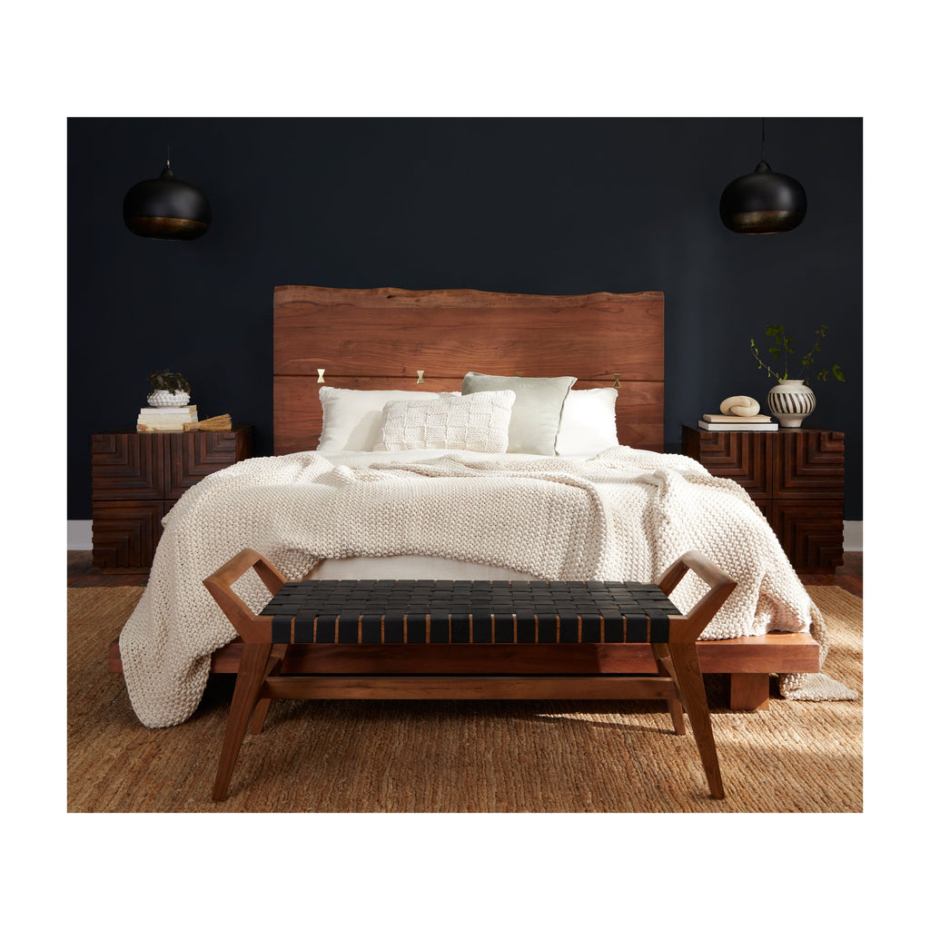 Danielle Leather Bench - Light House Co.