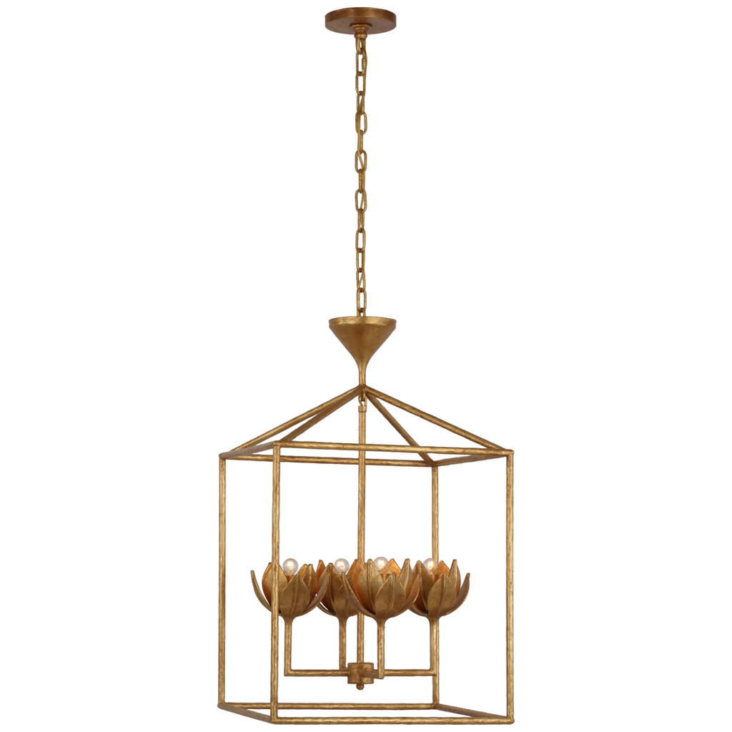 Alberto Medium Open Cage Lantern - Antique Gold Leaf | Open Box - Light House Co.