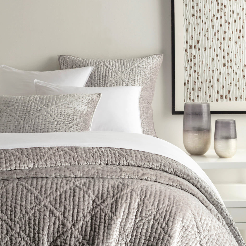 Parisienne Velvet Quilt | Grey | Bedding | Annie Selke - Light House Co.