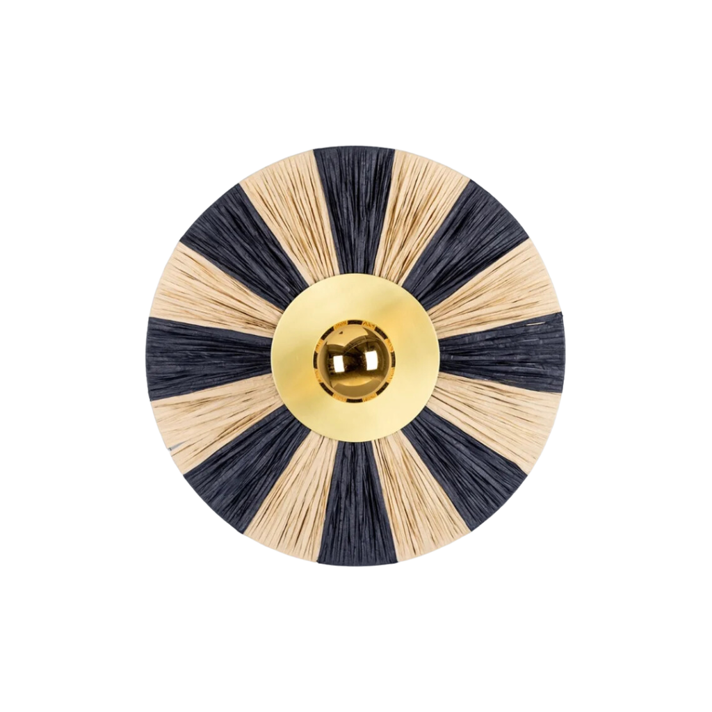 Vernon Raffia Striped Wall Light - Light House Co.