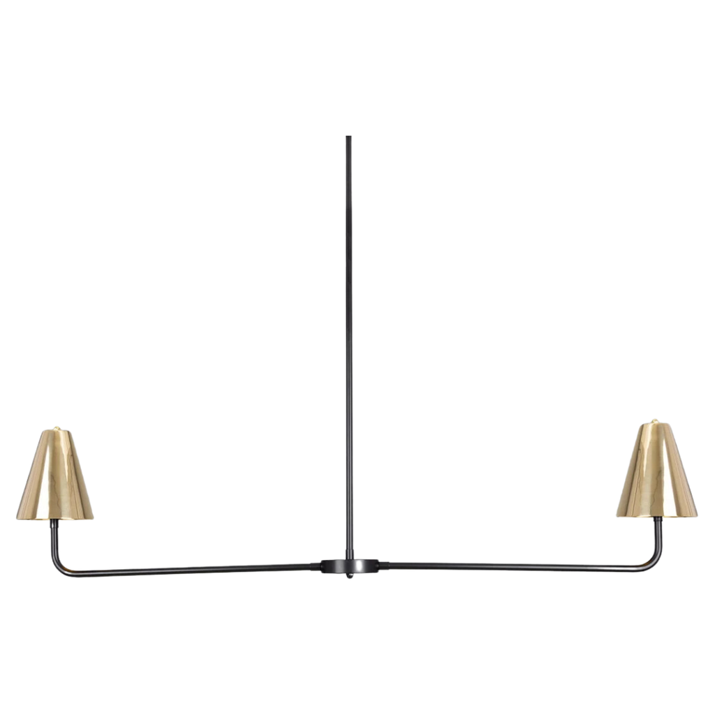 Riverton Black / Brass Minimalist Island Chandelier - Light House Co.