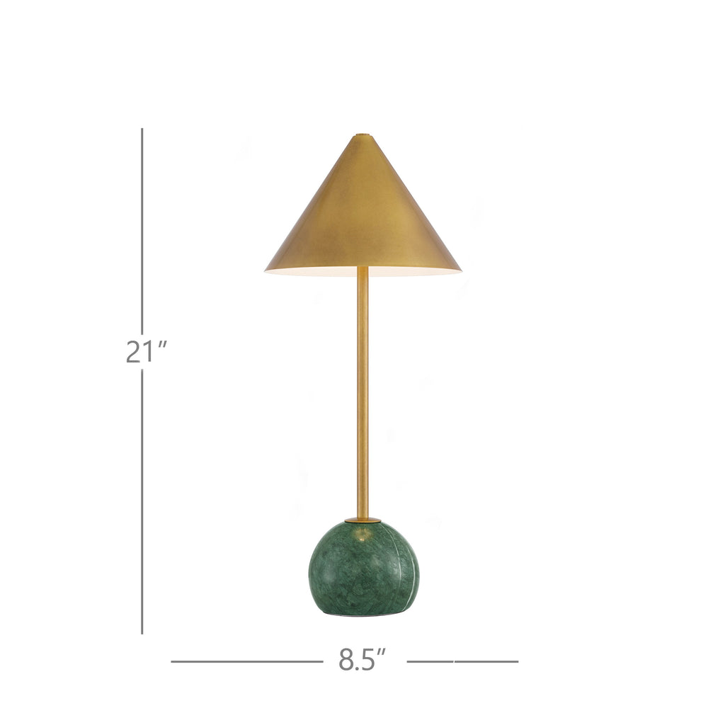 Journey Green & Brass Cordless Table Lamp - Light House Co.