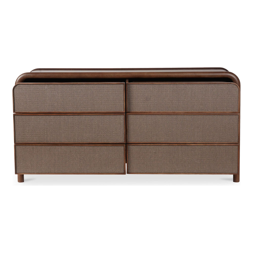 Rye Warm Brown 6 Drawer Dresser - Light House Co.