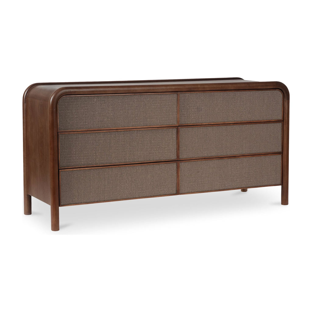 Rye Warm Brown 6 Drawer Dresser - Light House Co.