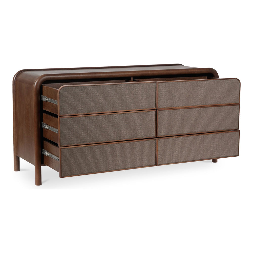 Rye Warm Brown 6 Drawer Dresser - Light House Co.