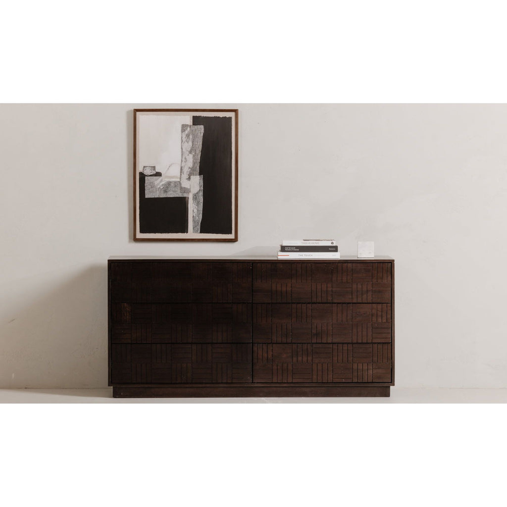 Denman Dark Brown 6 Drawer Dresser - Light House Co.