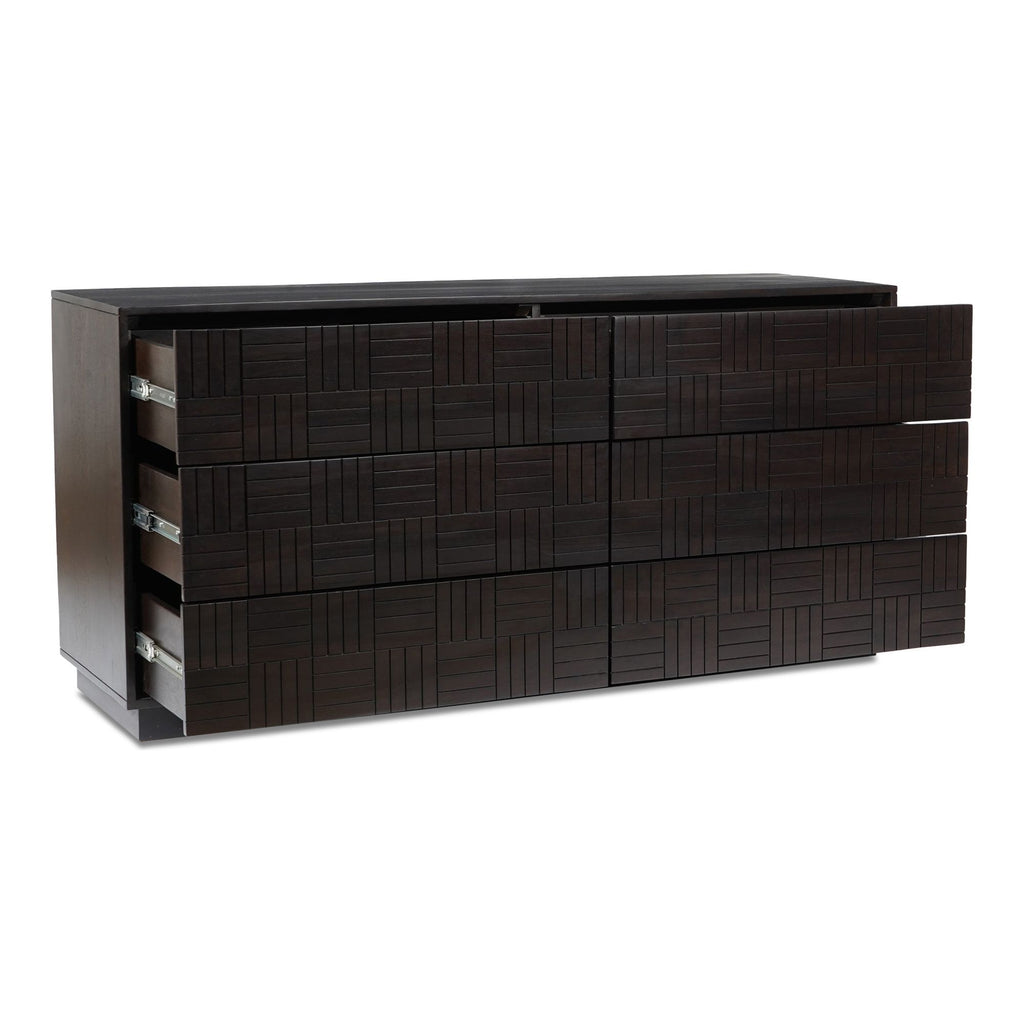 Denman Dark Brown 6 Drawer Dresser - Light House Co.