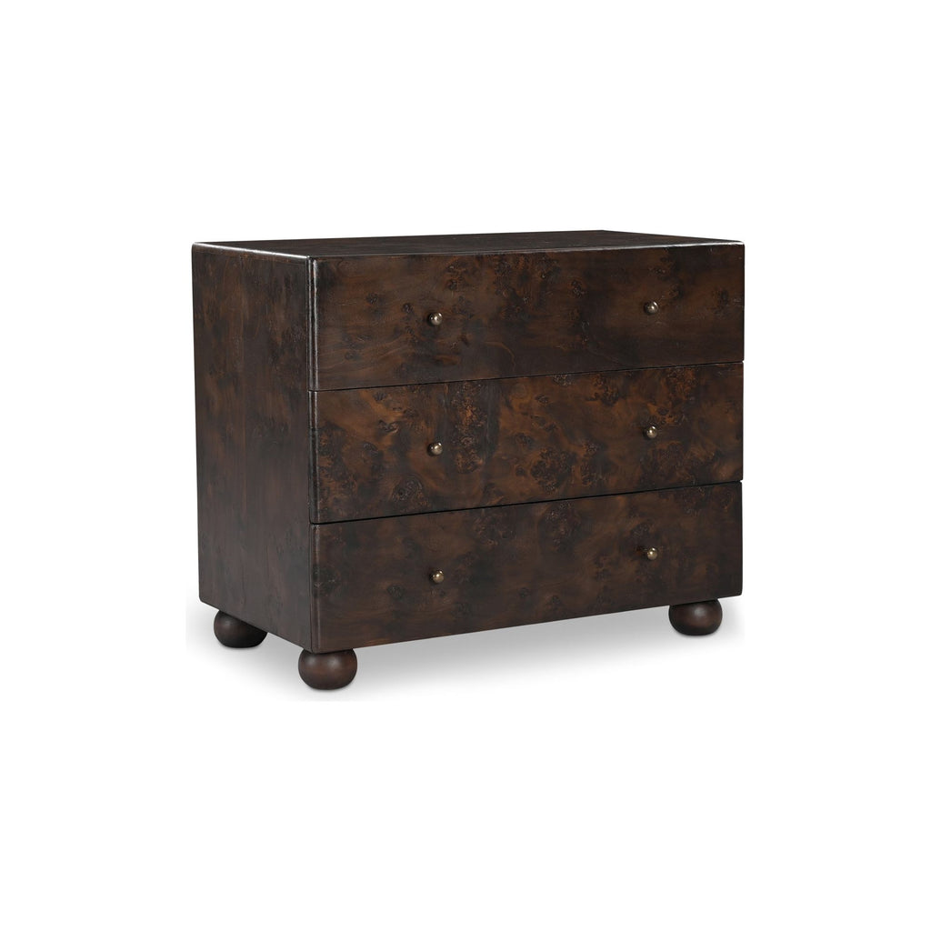 York Dark Brown 3 Drawer Nightstand - Light House Co.
