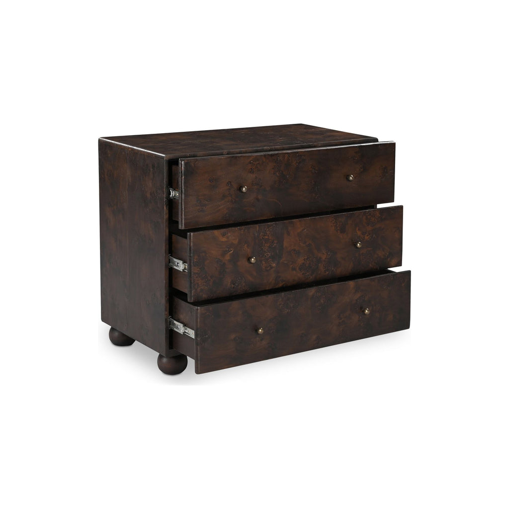 York Dark Brown 3 Drawer Nightstand - Light House Co.
