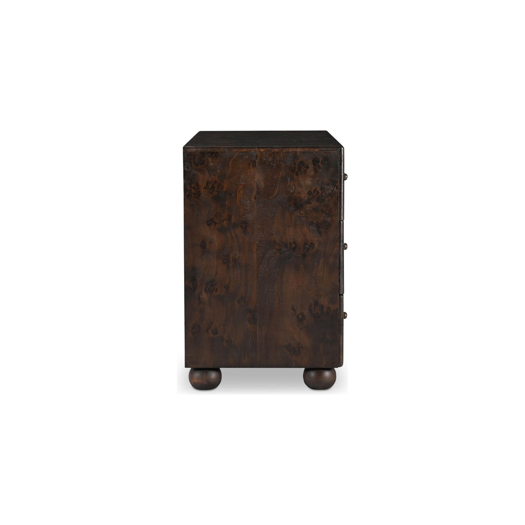 York Dark Brown 3 Drawer Nightstand - Light House Co.