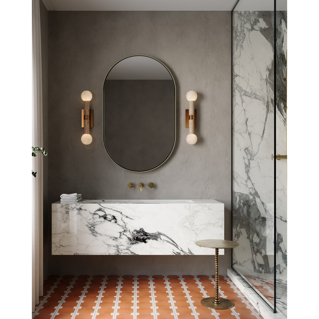 Beatrix Beige Bath Wall Sconce - Light House Co.