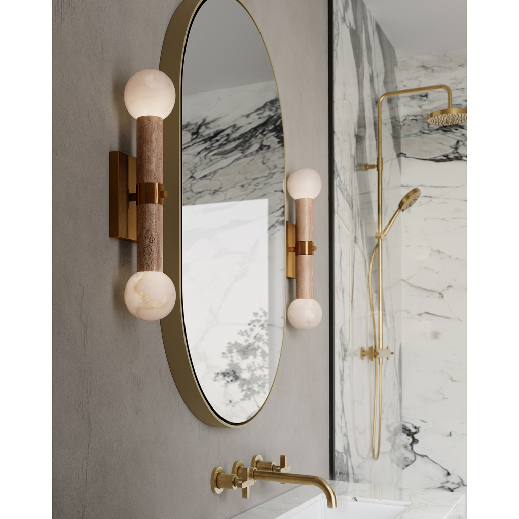 Beatrix Beige Bath Wall Sconce - Light House Co.