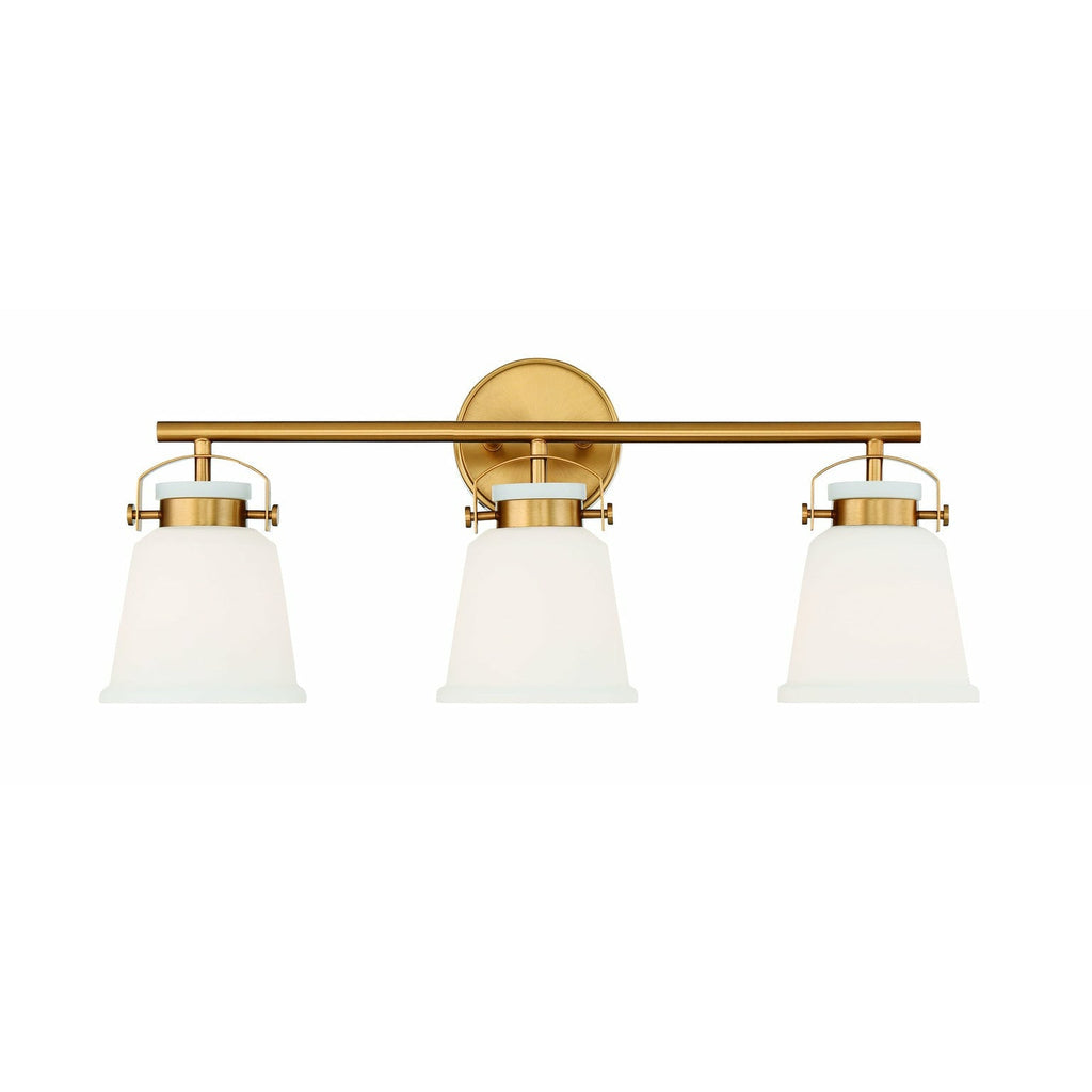 Kaden 3-Light Bathroom Vanity Light in Warm Brass