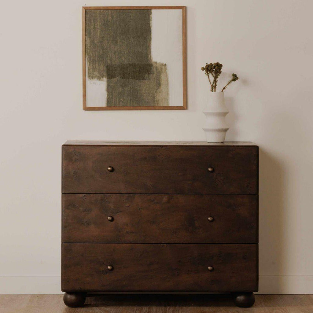 York Dark Brown 3 Drawer Nightstand - Light House Co.