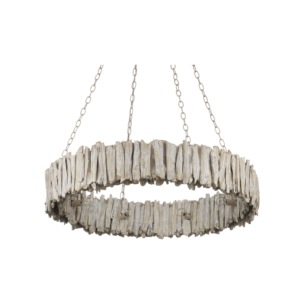 Driftwood Whitewash Ring Chandelier - Light House Co.
