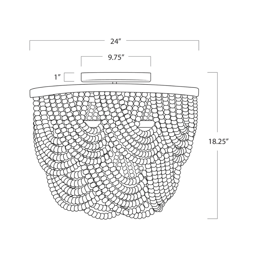 Lorelei Wood Bead Flush Mount - Light House Co.