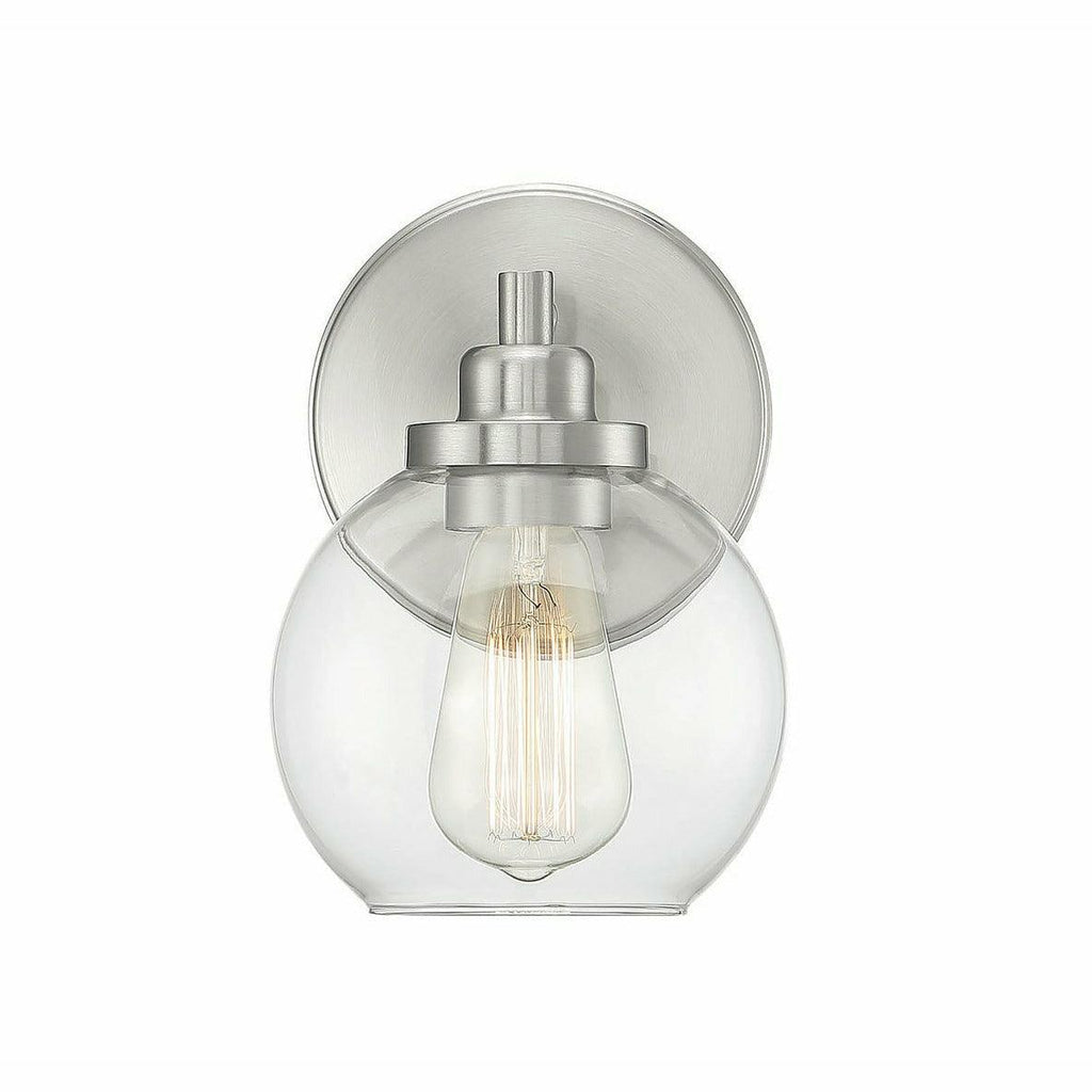 Carson Wall Sconce | Satin Nickel/Clear Glass