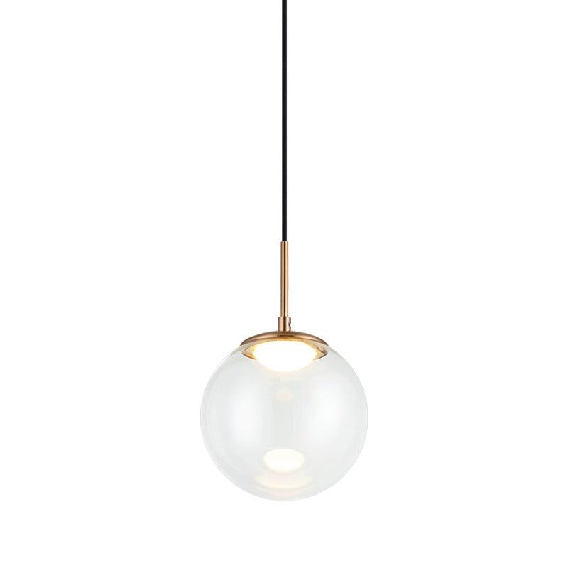 Boble Pendant | aged gold brass/clear glass