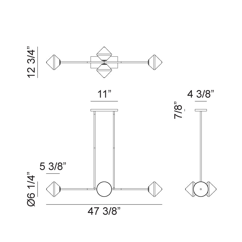 Novo 4 Light Diamond Chandelier - Light House Co.