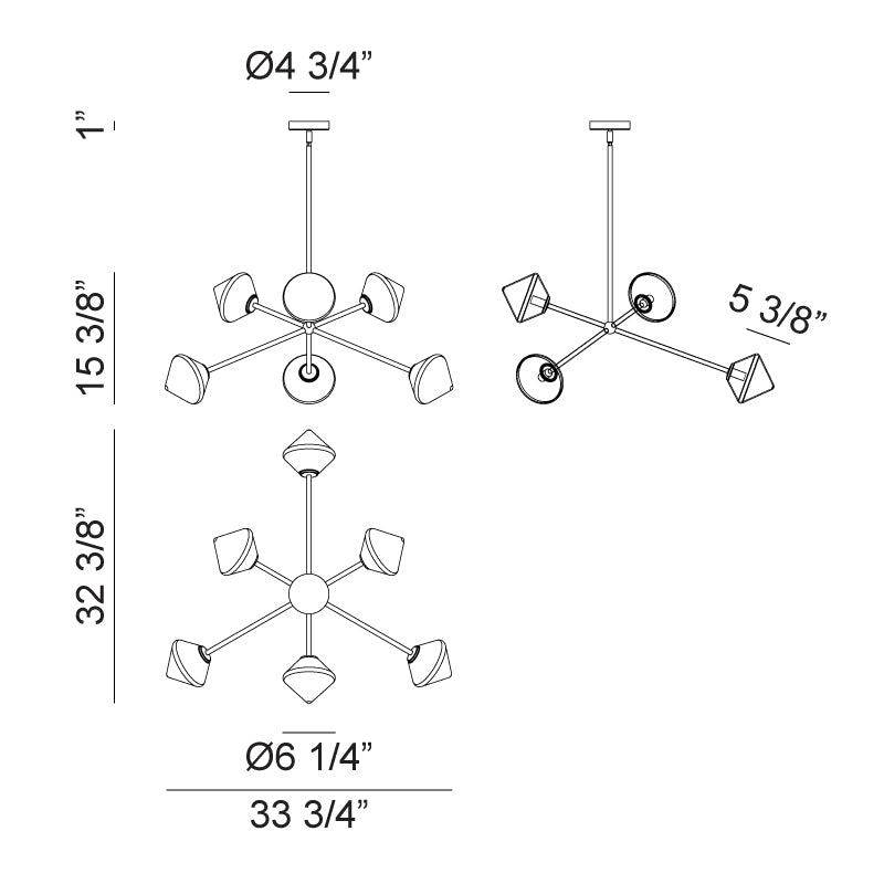 Novo 6 Light Diamond Chandelier - Light House Co.