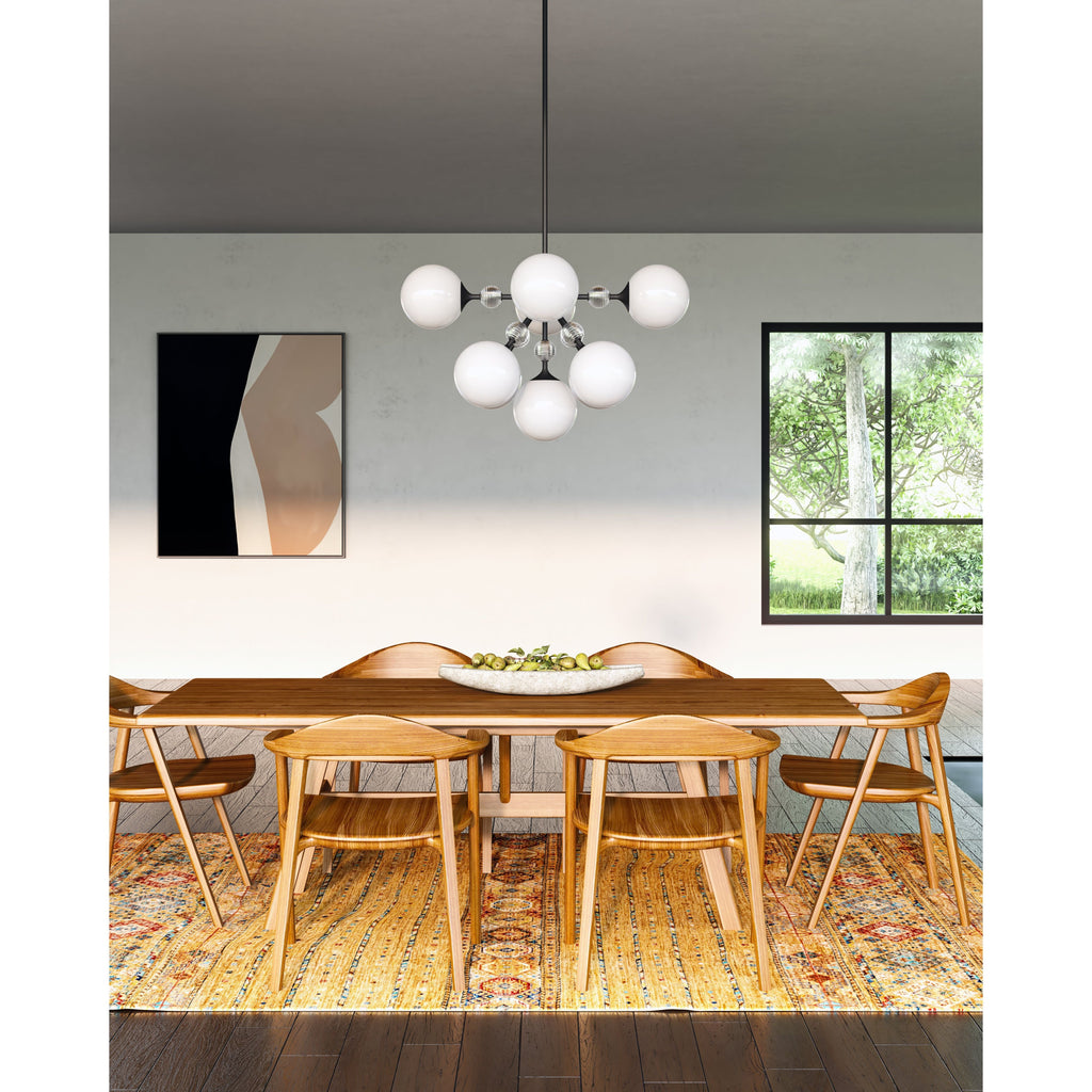 Large Celia Chandelier - Matte Black/Opal Glass | Open Box - Light House Co.