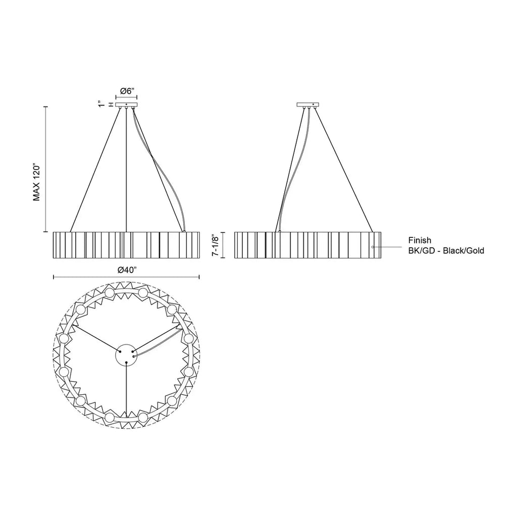 Akira 40-in Chandelier - Light House Co.