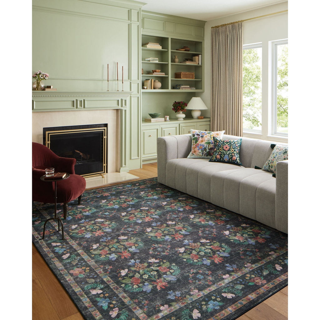 Courtyard Seville Charcoal | Rifle Paper Co. Rugs x Loloi - Light House Co.