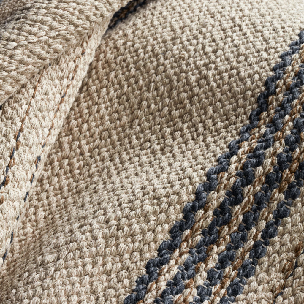 Cielo Stripe Navy Handwoven Cotton Rug - Light House Co.