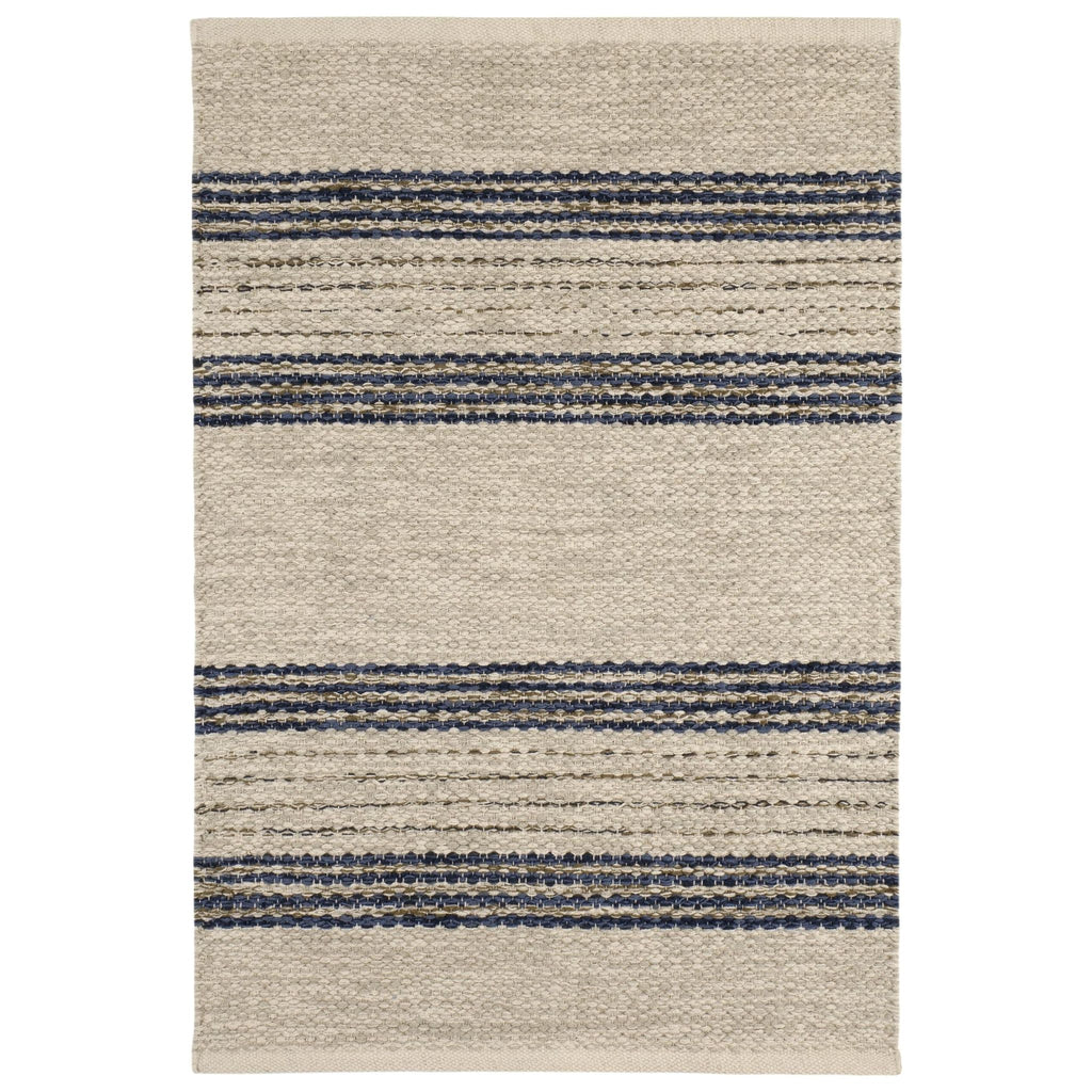 Cielo Stripe Navy Handwoven Cotton Rug - Light House Co.