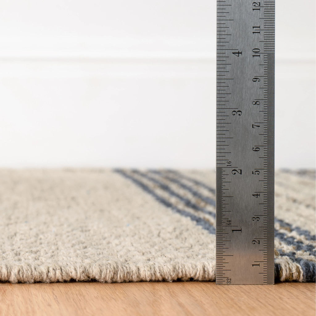 Cielo Stripe Navy Handwoven Cotton Rug - Light House Co.