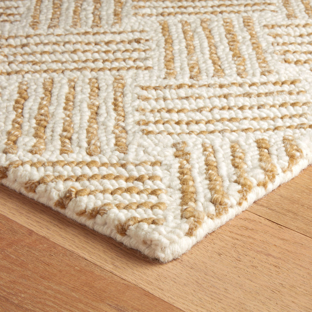 Layers Ochre Hand Hooked Wool Rug - Light House Co.