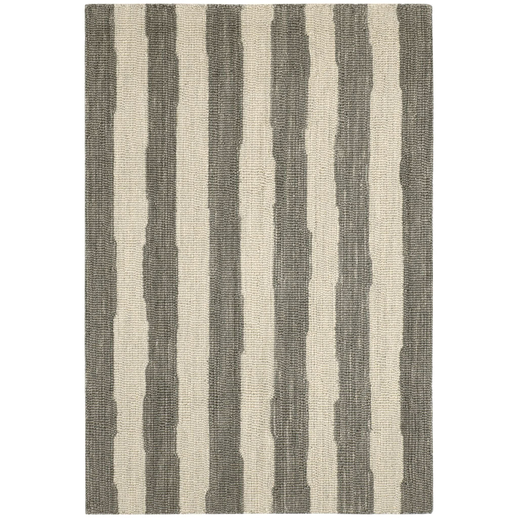Silas Stripe Grey Hand Micro Hooked Wool Rug - Light House Co.