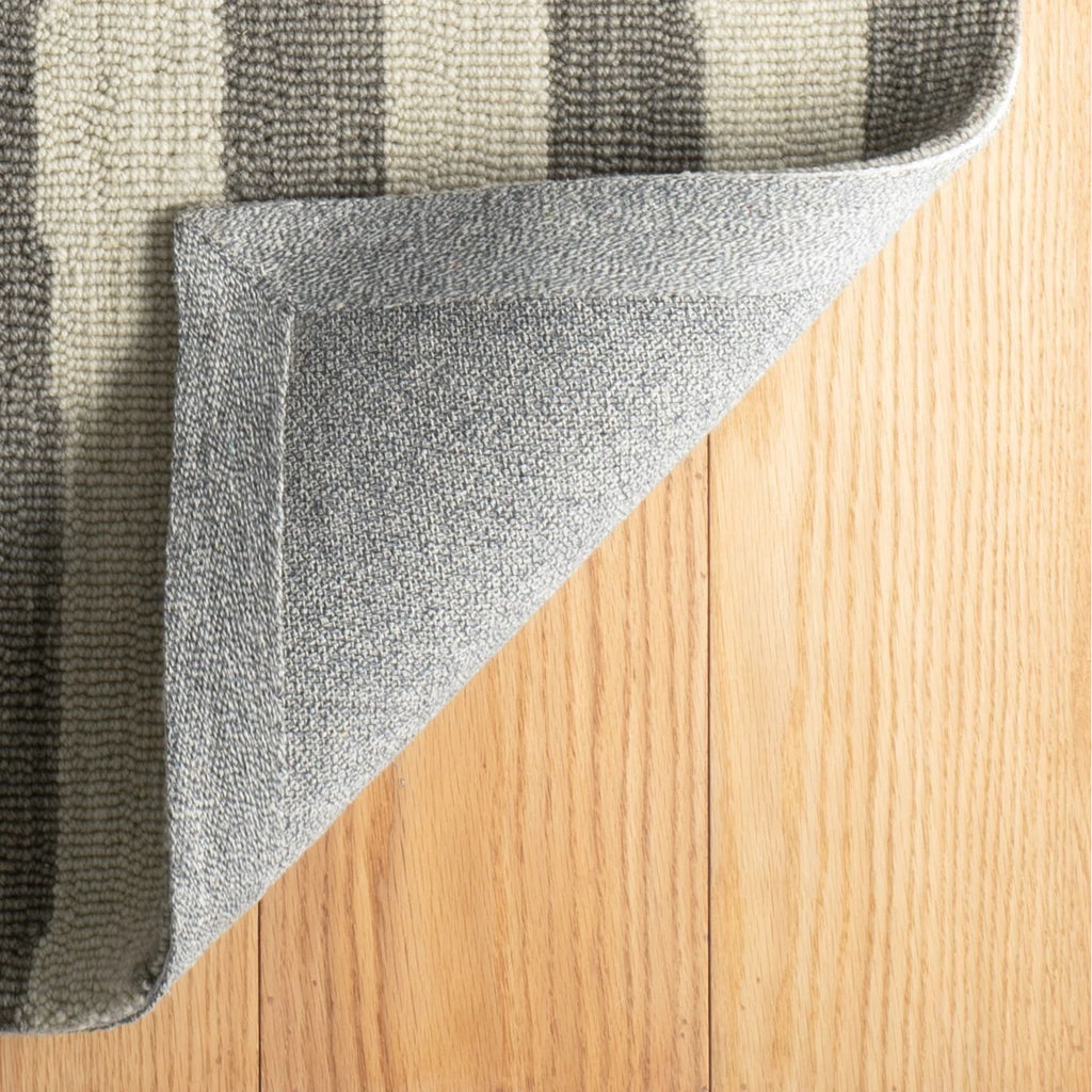Silas Stripe Grey Hand Micro Hooked Wool Rug - Light House Co.