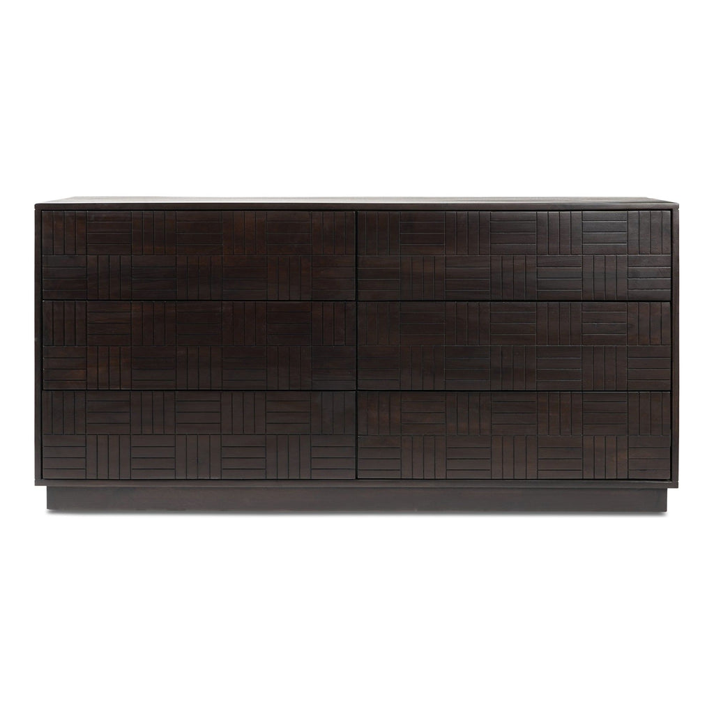 Denman Dark Brown 6 Drawer Dresser - Light House Co.