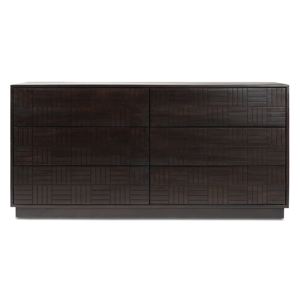 Denman Dark Brown 6 Drawer Dresser - Light House Co.
