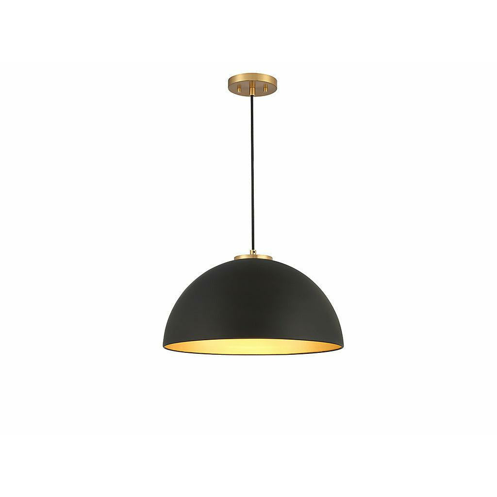 Alora Pendant - Matte Black / Natural Bras | Open Box - Light House Co.