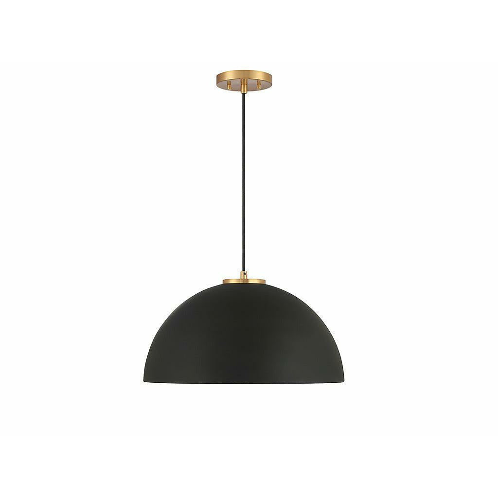 Alora Pendant - Matte Black / Natural Bras | Open Box - Light House Co.