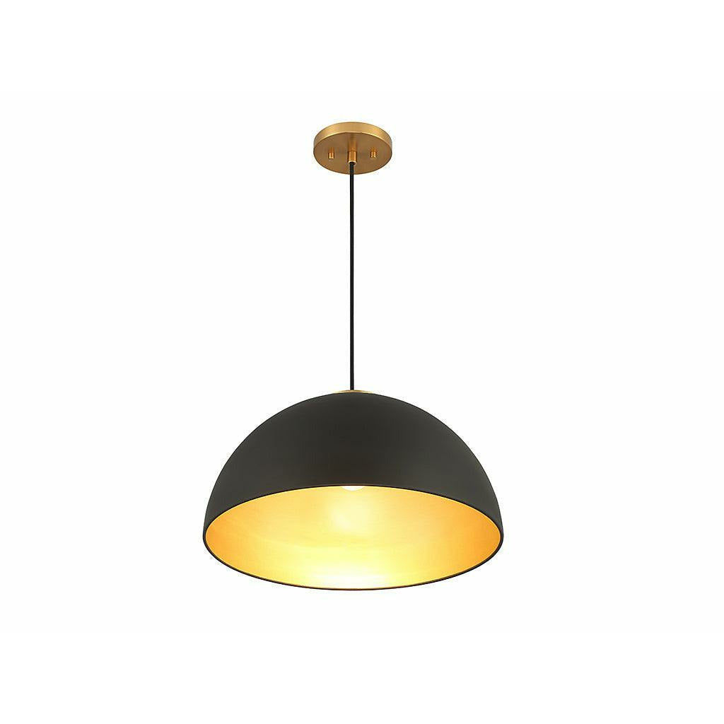 Alora Pendant - Matte Black / Natural Bras | Open Box - Light House Co.
