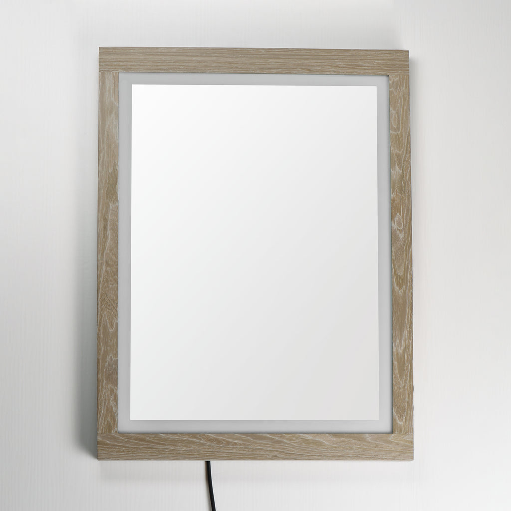 Sawyer 24"x32" Oak Framed LED Mirror - Light House Co.