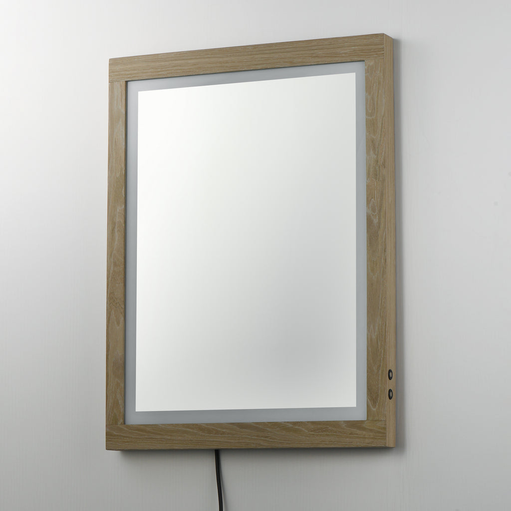 Sawyer 24"x32" Oak Framed LED Mirror - Light House Co.